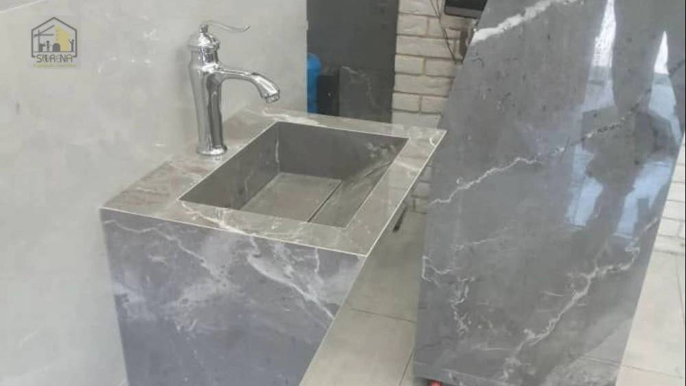 روشویی مخروطی با کانتر تمام سرامیک