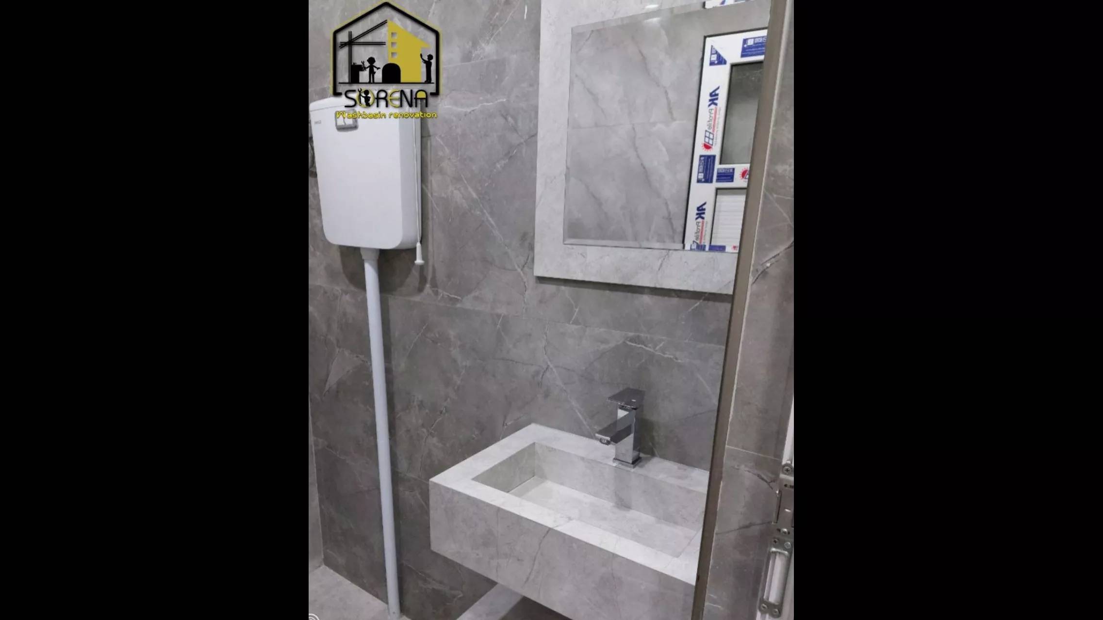 روشویی سرامیکی مدرن با نصب دیواری