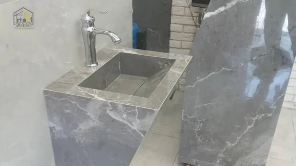 روشویی مخروطی با کانتر تمام سرامیک