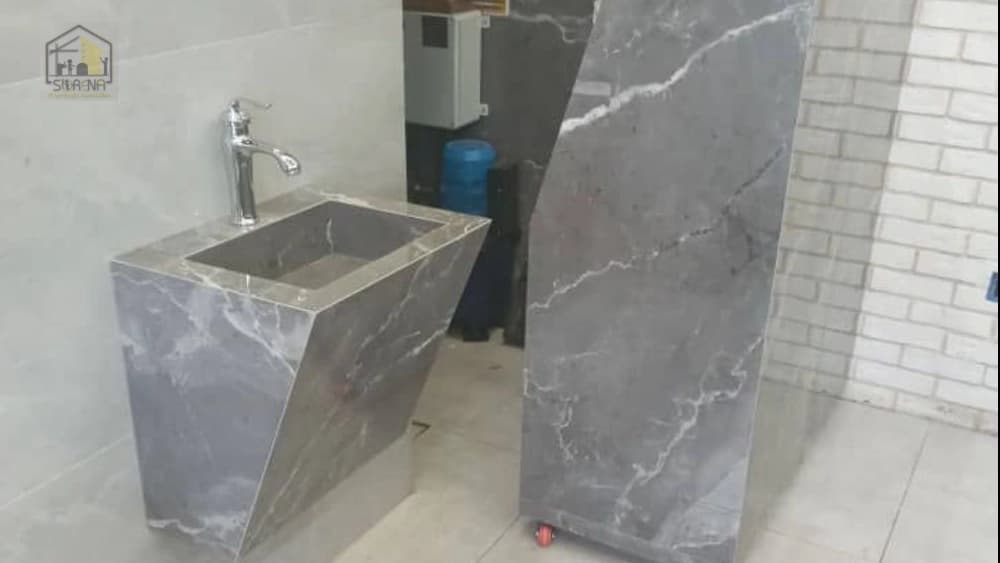 روشویی مخروطی با کانتر تمام سرامیک