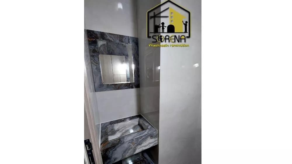 اجرای روشویی سرامیکی سورنا